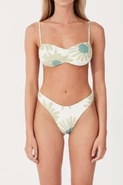 Zulu & Zephyr Aloe Flower Rouched Tie Bralette Best