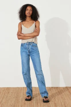 Zulu & Zephyr Blue Wash Mid Rise Recycled Denim Jean Flash Sale