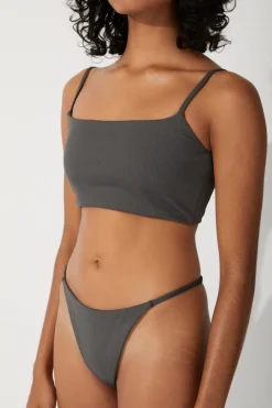 Zulu & Zephyr Charcoal Rib Longline Bralette Sale