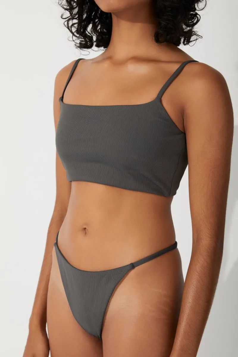 Zulu & Zephyr Charcoal Rib Longline Bralette Sale