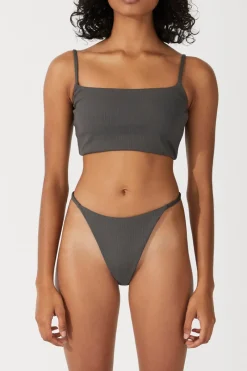 Zulu & Zephyr Charcoal Rib Longline Bralette Sale