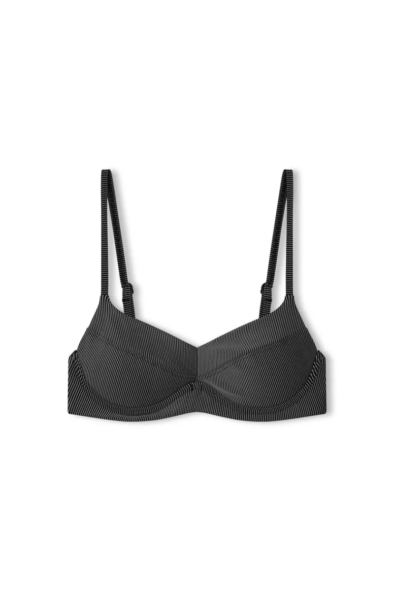 Zulu & Zephyr Charcoal Stripe Balconette Bra Cup Best Sale