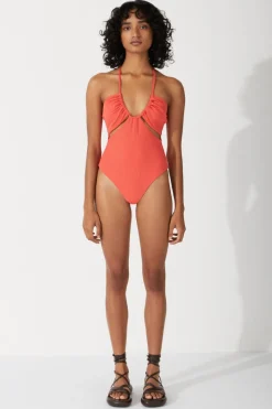 Zulu & Zephyr Chilli Halter One Piece New