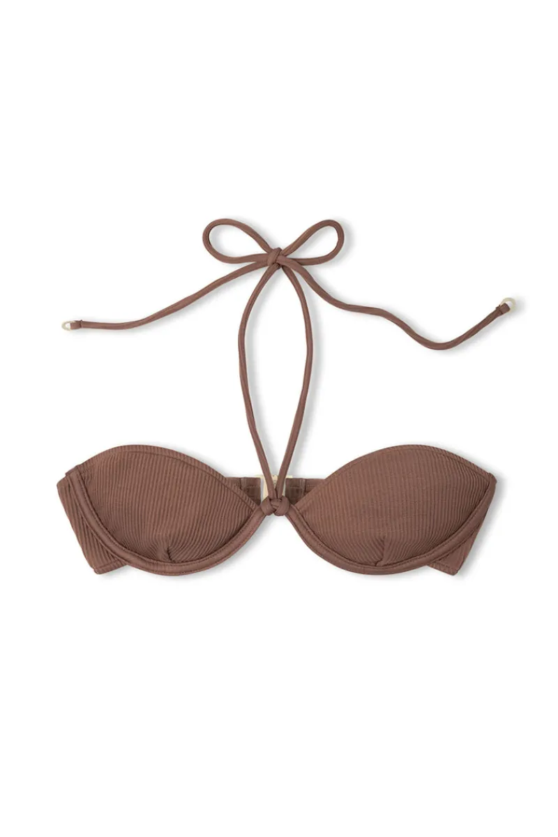 Zulu & Zephyr Chocolate Rib Balconette Bra Cup Discount