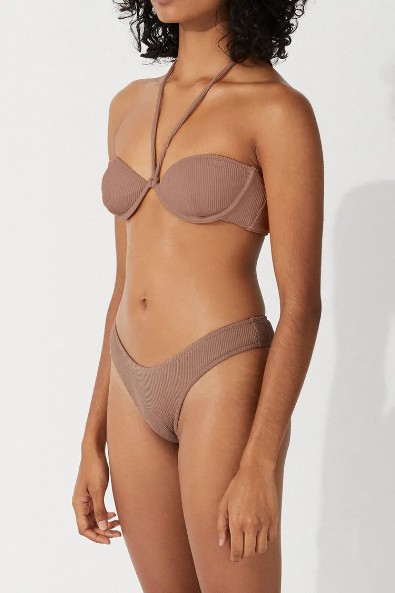 Zulu & Zephyr Chocolate Rib Balconette Bra Cup Discount