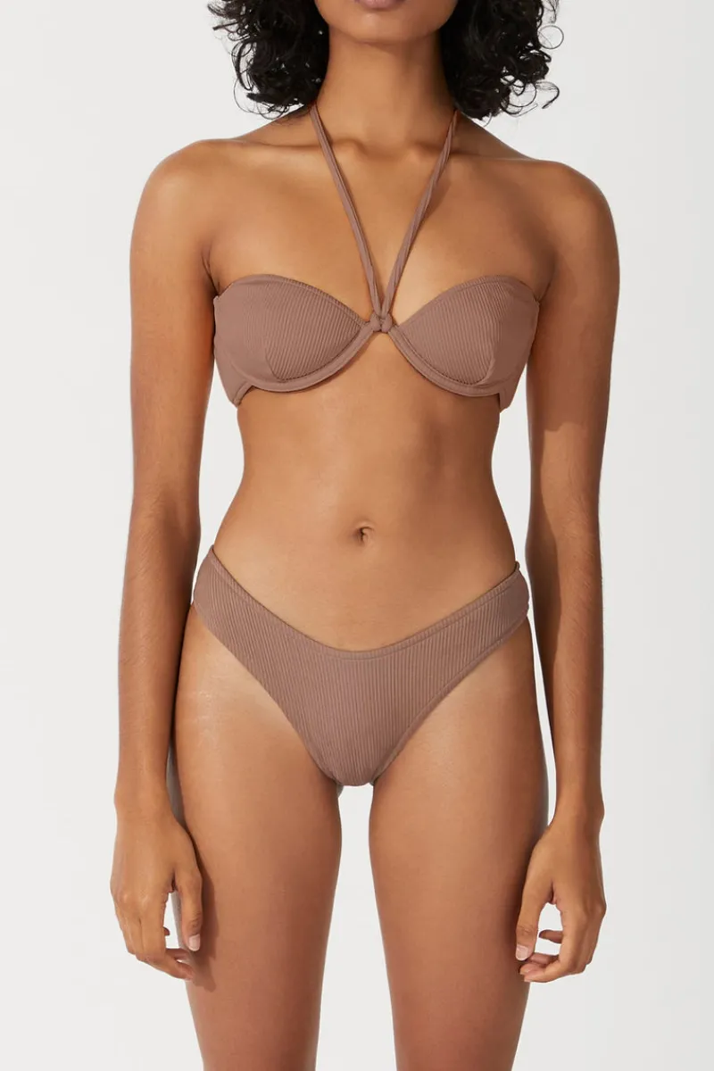 Zulu & Zephyr Chocolate Rib Balconette Bra Cup Discount