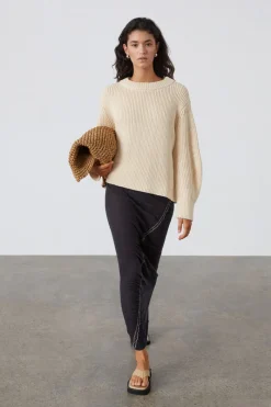 Zulu & Zephyr Contrast Knit Dress - Black Hot