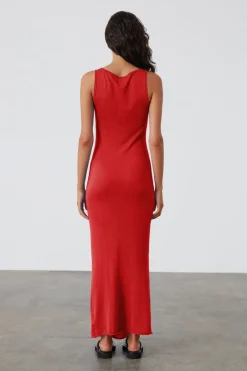 Zulu & Zephyr Contrast Knit Dress - Red Best