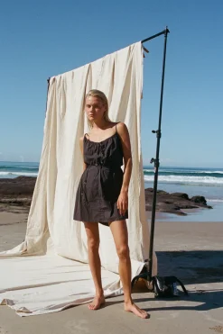 Zulu & Zephyr Cotton Poplin Dress - Black Shop