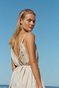 Zulu & Zephyr Cotton Poplin Dress - Husk Flash Sale