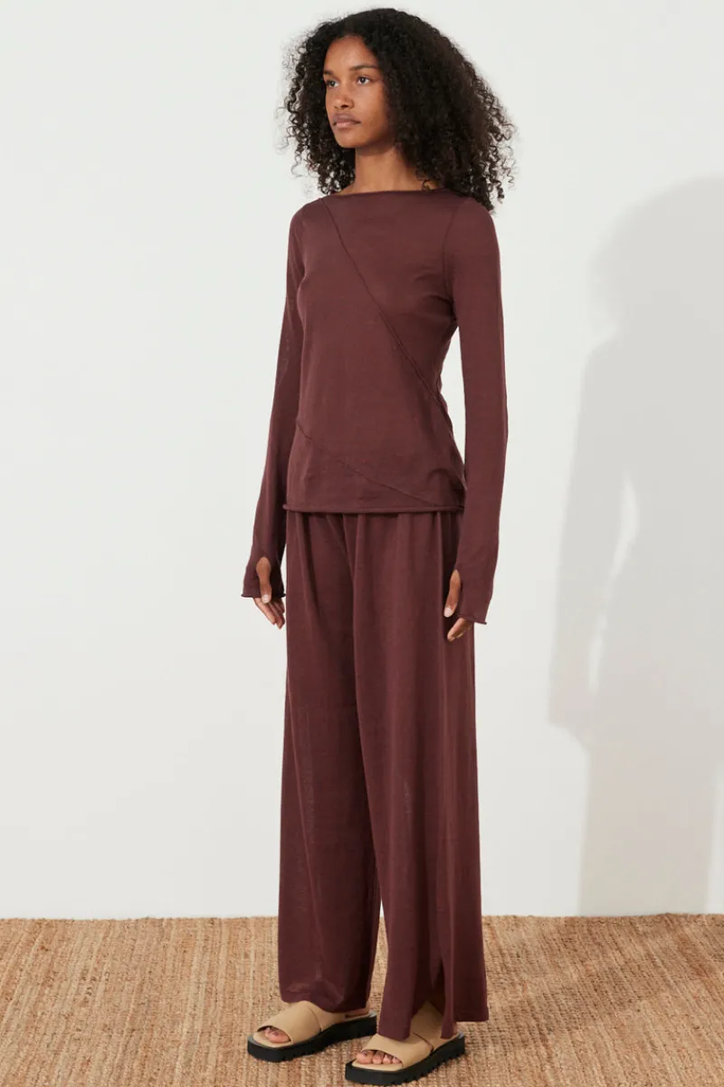 Zulu & Zephyr Currant Relaxed Knit Pant Hot