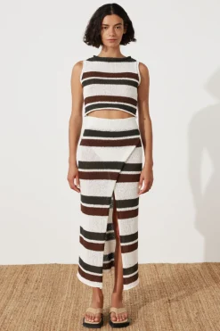 Zulu & Zephyr Earth Stripe Cotton Blend Knit Top Flash Sale