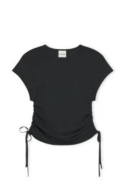 Zulu & Zephyr Gathered Knit T-Shirt - Black Best