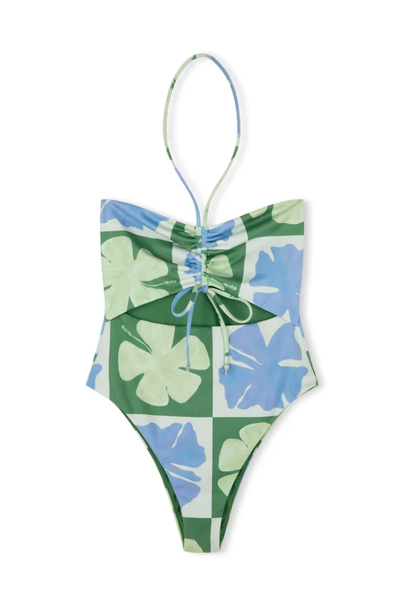 Zulu & Zephyr Hibiscus Halter One Piece Online