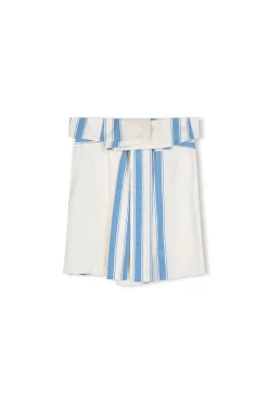 Zulu & Zephyr Marine Stripe Organic Cotton Blend Mini Skirt Cheap
