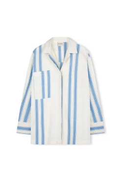 Zulu & Zephyr Marine Stripe Organic Cotton Blend Shirt Best