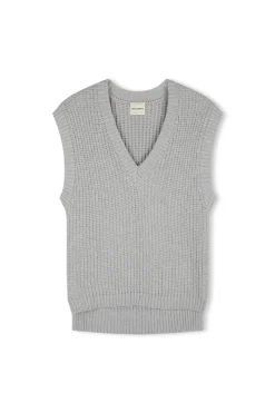 Zulu & Zephyr Marle Rib Knit Vest - Grey Discount