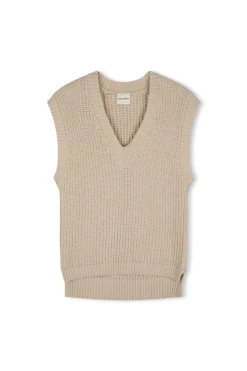 Zulu & Zephyr Marle Rib Knit Vest - Sand New