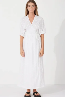 Zulu & Zephyr Milk Textured Wrap Dress Best