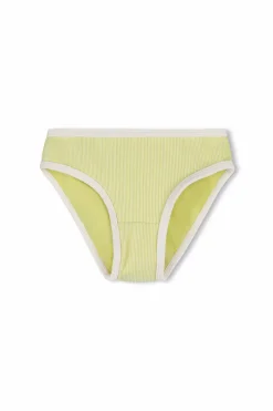 Zulu & Zephyr Mini Stripe Rib Bikini Bottom - Citrus Clearance