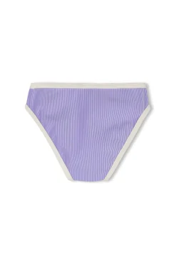 Zulu & Zephyr Mini Stripe Rib Bikini Bottom - Grape Fashion
