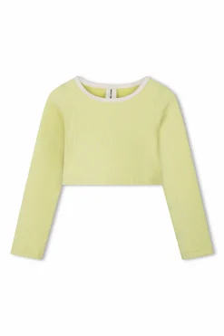 Zulu & Zephyr Mini Stripe Rib Crop Rashie - Citrus Online