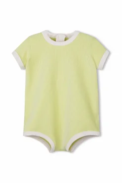 Zulu & Zephyr Mini Stripe Rib Infant Onesie - Citrus New