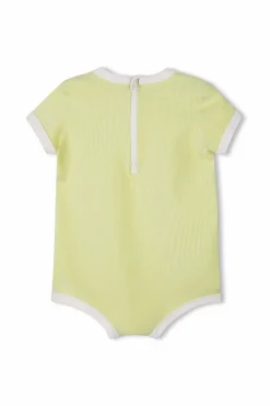 Zulu & Zephyr Mini Stripe Rib Infant Onesie - Citrus New