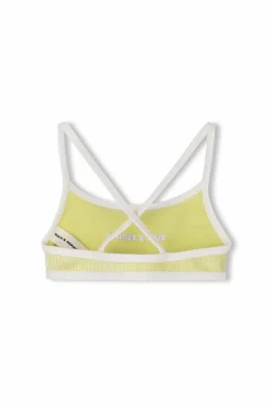 Zulu & Zephyr Mini Stripe Rib Logo Bikini Top - Citrus Cheap