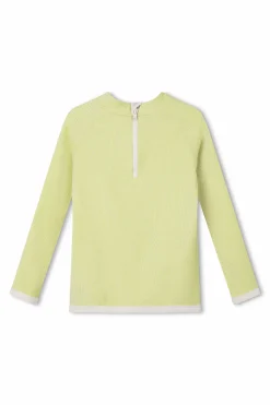 Zulu & Zephyr Mini Stripe Rib Rashie - Citrus Flash Sale
