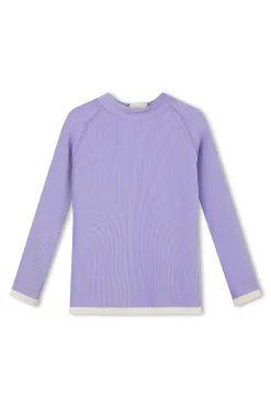 Zulu & Zephyr Mini Stripe Rib Rashie - Grape New