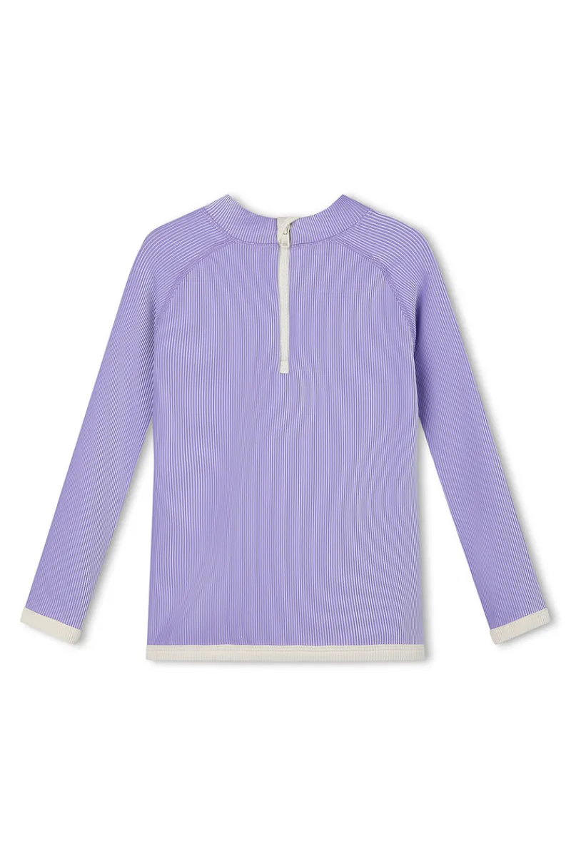 Zulu & Zephyr Mini Stripe Rib Rashie - Grape New