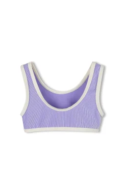 Zulu & Zephyr Mini Stripe Rib Scoop Bikini Top - Grape Shop