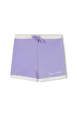 Zulu & Zephyr Mini Stripe Rib Surf Short - Grape Fashion