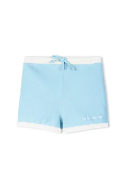 Zulu & Zephyr Mini Stripe Rib Surf Short - Shallow Blue Shop