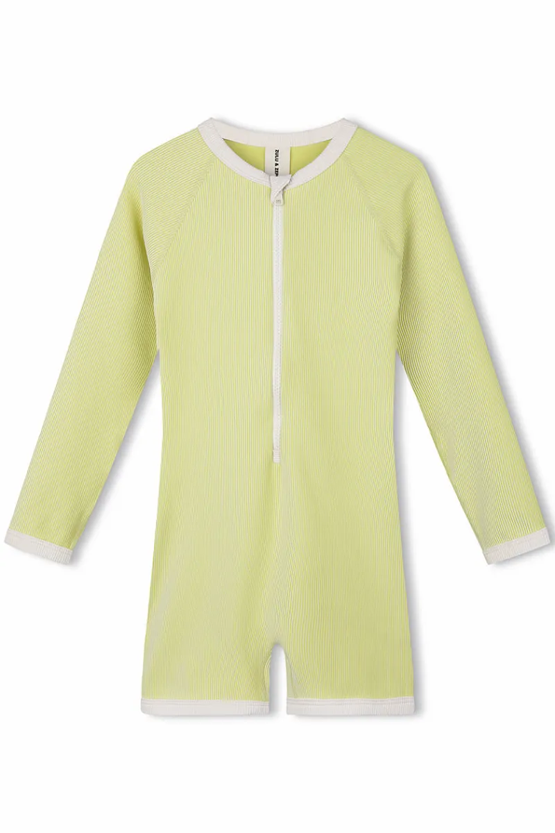 Zulu & Zephyr Mini Stripe Rib Surf Suit - Citrus Best Sale