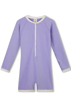Zulu & Zephyr Mini Stripe Rib Surf Suit - Grape New