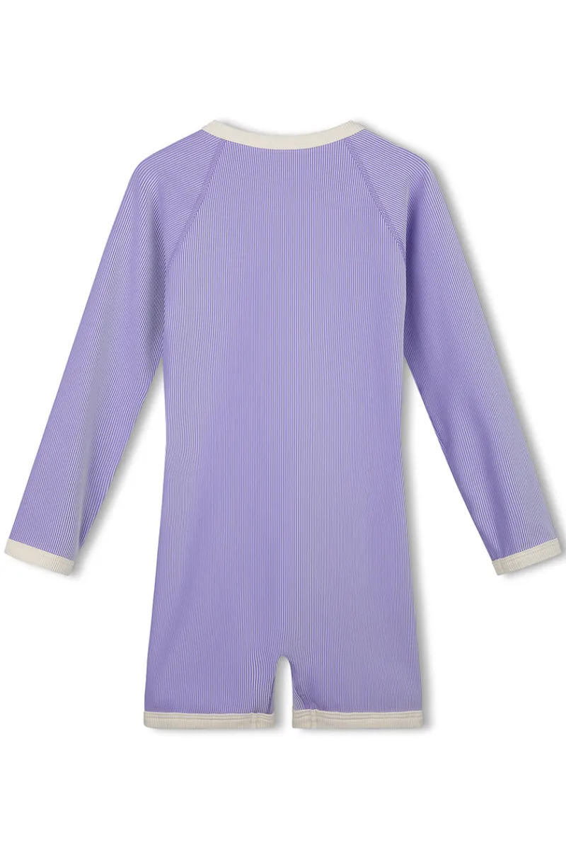 Zulu & Zephyr Mini Stripe Rib Surf Suit - Grape New
