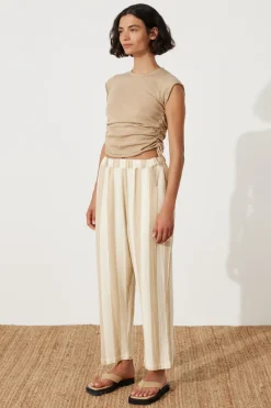 Zulu & Zephyr Natural Gathered Knit T-Shirt Best Sale