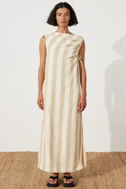 Zulu & Zephyr Natural Stripe Organic Cotton Dress Outlet
