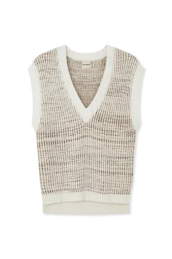 Zulu & Zephyr Oat Marle Rib Knit Vest Cheap