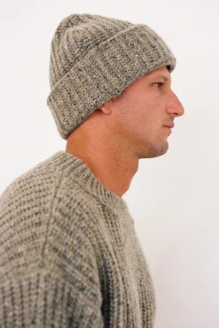 Zulu & Zephyr Olive Merino Wool Blend Knit Beanie Cheap