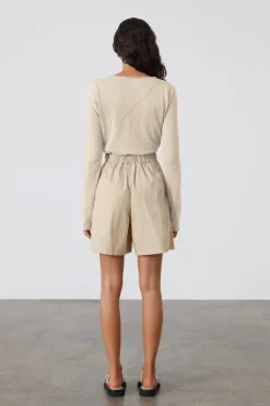 Zulu & Zephyr Panelled Knit Top - Stone Best Sale