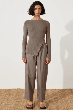 Zulu & Zephyr Pewter Rib Knit Top Best