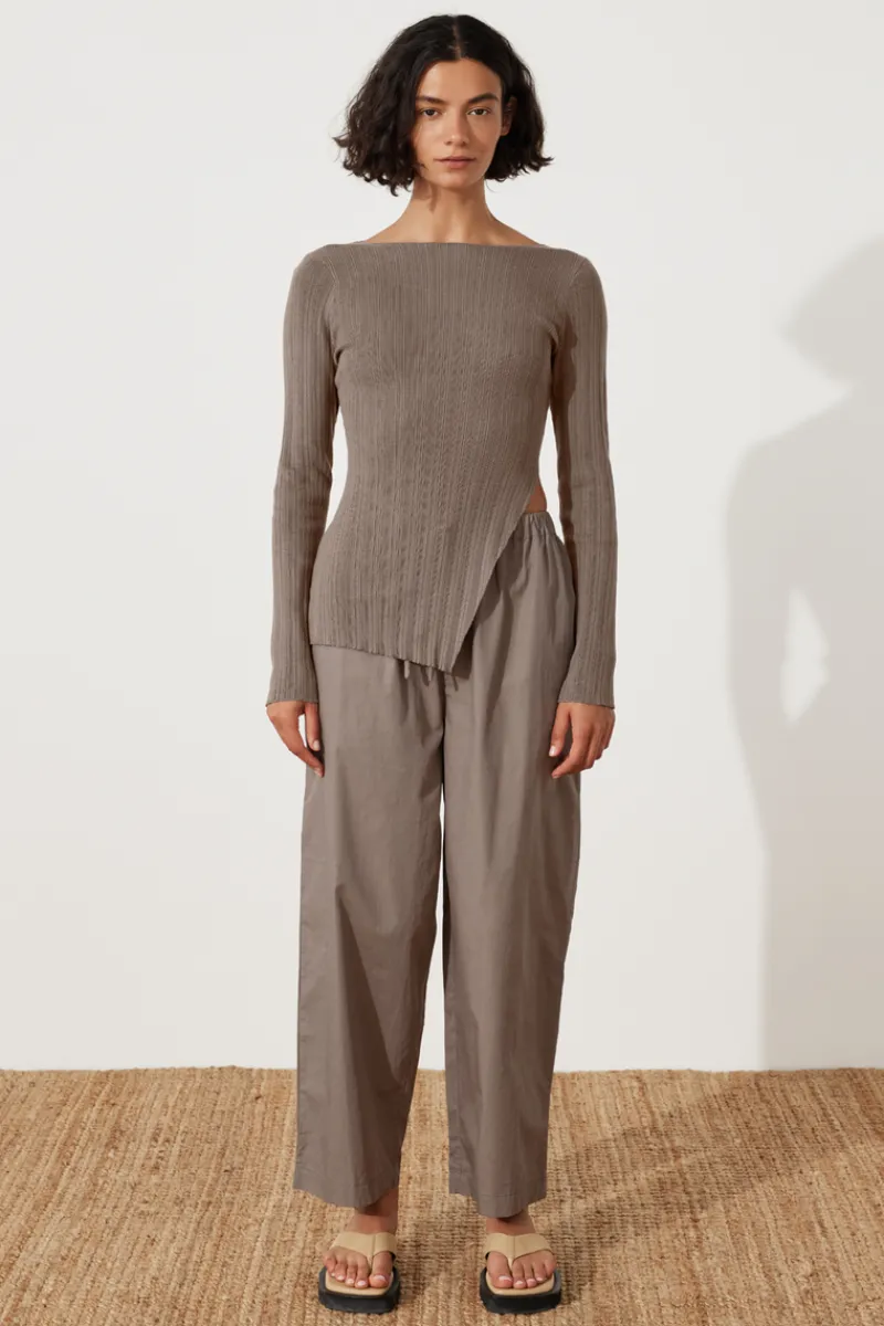 Zulu & Zephyr Pewter Rib Knit Top Best