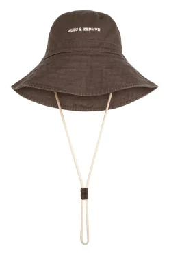 Zulu & Zephyr PRE ORDER ZZ Logo Bucket Hat - Cocoa Cheap