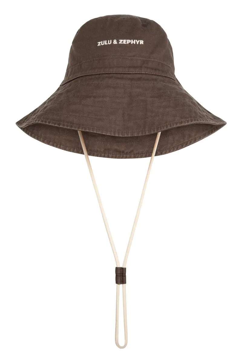 Zulu & Zephyr PRE ORDER ZZ Logo Bucket Hat - Cocoa Cheap