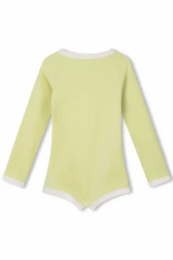 Zulu & Zephyr PRE-ORDER Mini Stripe Rib Rashie Onesie - Citrus New