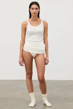 Zulu & Zephyr Rib Hemp Jersey Tank - White New