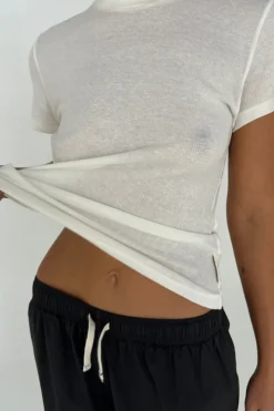 Zulu & Zephyr Rib Hemp Jersey T-Shirt - White Store